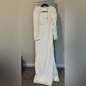 White sequins gown